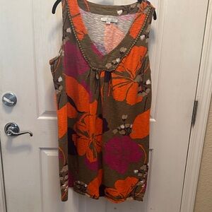 Boden Floral Mini Dress - Orange and Purple